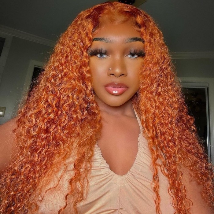 Ginger Orange Kinky Curly 134 Lace Front Human Hair Wigs Wigfever 